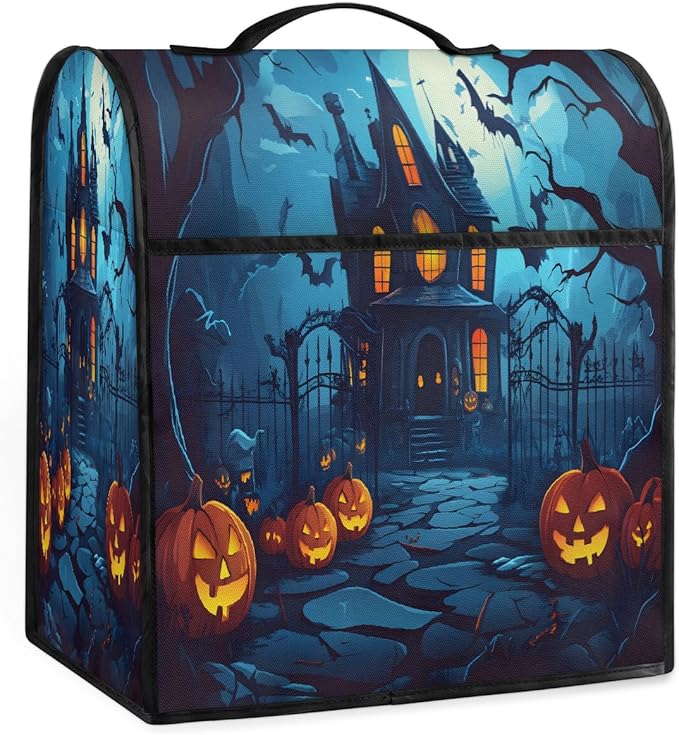 cfpolar Kitchen Aid Mixer Cover Compatible with 6-8 Quarts Halloween Spooky Decorate Stand Mixer Cover Kitchen Aid Mixers Accessories Appliance Organizer Bag Dust Covers with Zipper Pocket