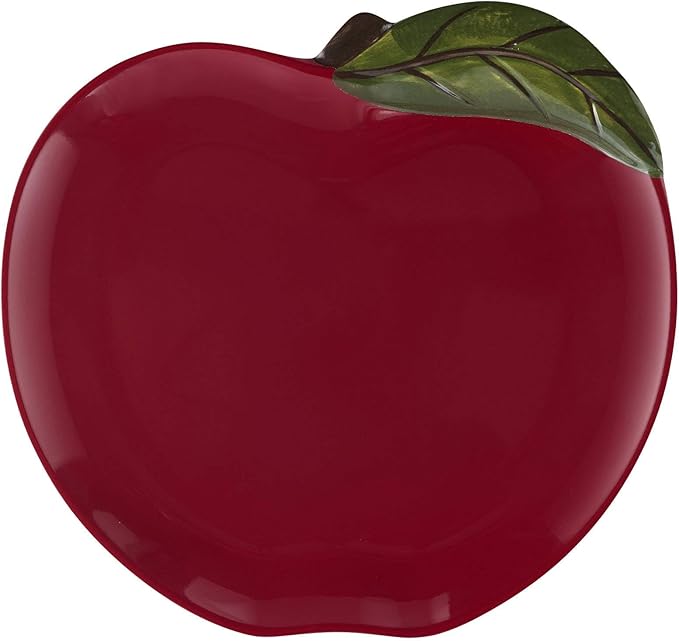 UPware 12 Piece Apple Melamine Dinnerware Sets Outdoor Dishes Set Plates and Bowls Sets Service for 4 Red