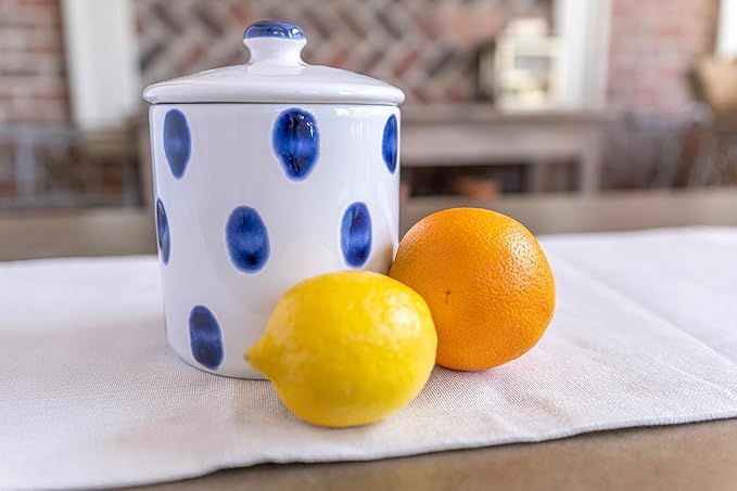 VIETRI Viva Santorini Collection Italian Dinnerware Sets (Dot Small Canister)