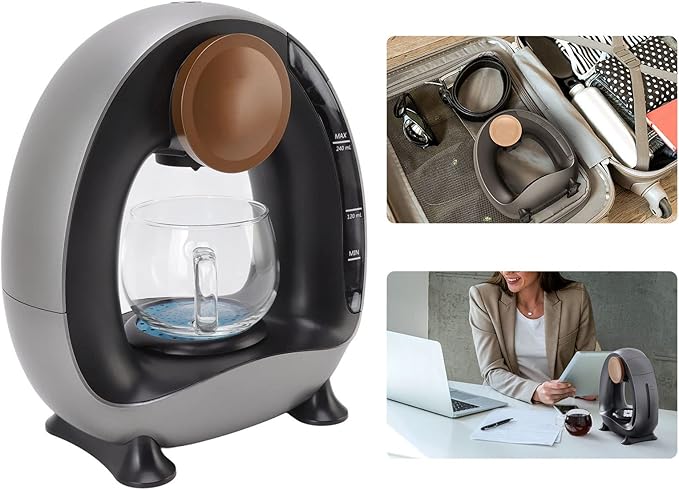 POCREATION Drip Coffee Maker Stainless Steel and Borosilicate Glass Quiet 240ml Water Tank Hand Washable Dishwasher Safe Suitable for Tea and Coffee Brewing Constant Temperature