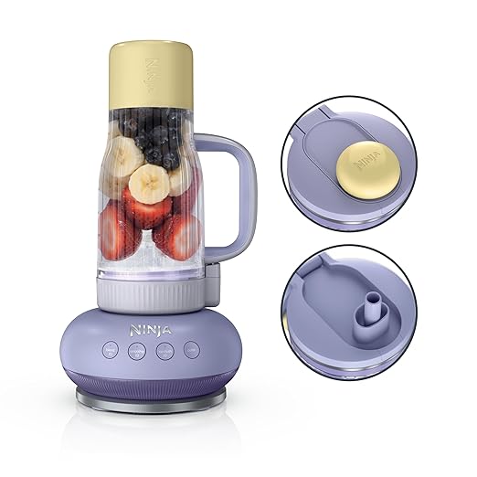 Ninja Blendboss™ | Personal Blender for Smoothies &amp Frozen Drinks | 26oz Travel Tumbler with LeakProof Lid Chug Spout &amp Detachable Straw | Auto-iQ Technology | Lavender Lemonade | DB351PR