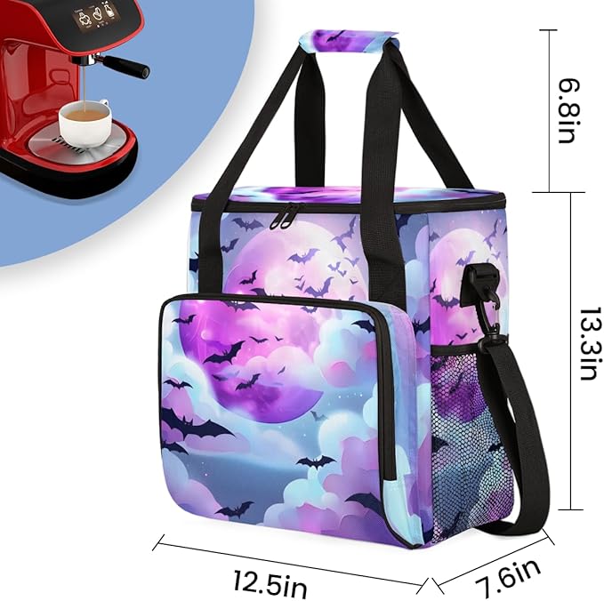Fantastic Bat Coffee Maker Carrying Bag Fantastic Bat Travel Storage Bag Compatible with K-Mini or K-Mini Plus Single Serve Coffee Brewer Carrying Case with Multiple Pockets &amp Shoulder Strap