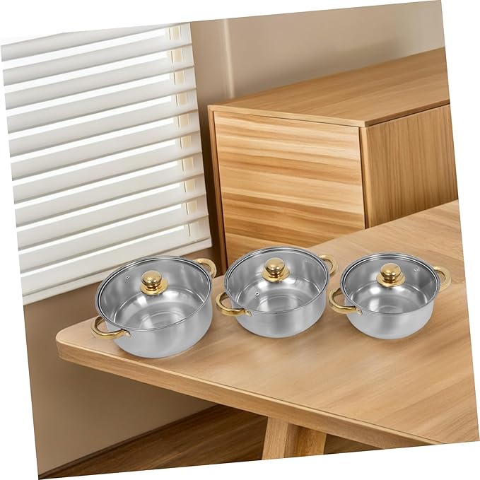 Uonlytech Stainless Steel Cookware Set with Detachable Handles Induction Compatible Pots and Pans for Home and Restaurant Cooking Even Heat Distribution Saucepan Stock Pot and Nonstick