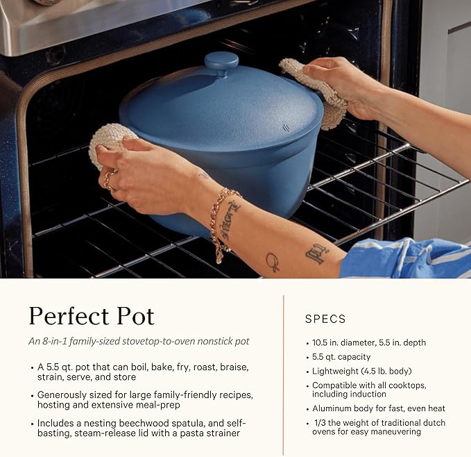Our Place Cookware Set - Complete 13-Piece Set Including Always Pan 2.0 Mini Always Pan Perfect Pot and Mini Perfect Pot | Multifunctional Toxin-Free Nonstick | Replaces 36 Pieces | Blue Salt