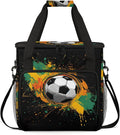 Soccer Football Travel Coffee Maker Carrying Bag Large Organizer Storage Tote Bag Insulated Reusable Cooler Grocery Bags