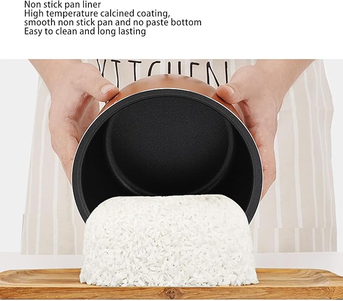 Portable Mini Stick Proof Multifunctional Car Rice Cooker 2L with Inner Pot Steam Basket for Travel 12V