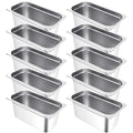 10 Pack Hotel Pans Stainless Steel Steam Table Pan 1/3 Size 0.8 mm Thick Anti Jam Warming Pans for Food Warmer Restaurant Catering Supplies 12.8 x 6.9 Inch(6 Inch DeepEuropean)