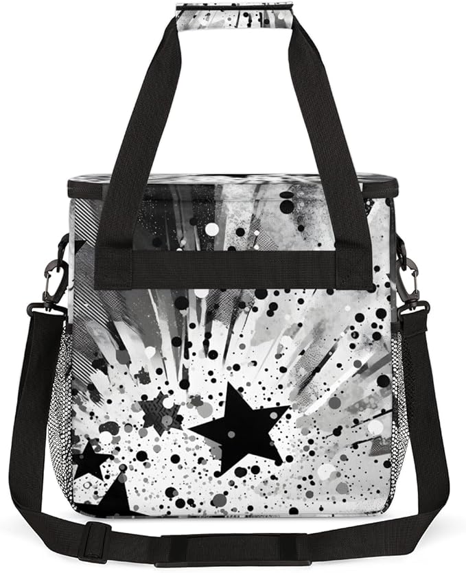 Abstract Star Coffee Maker Carrying Bag Portable Travel Storage Tote Bag Compatible with K-Mini or K-Mini Plus Single Serve Coffee Brewer Carrying Case with Multiple Pockets &amp Shoulder Strap