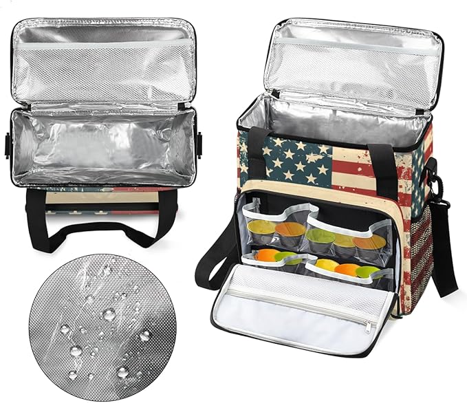 4th of JulyThirteen stripes Coffee Maker Carrying Bag Travel Storage Bag Compatible with K-Mini or K-Mini Plus Single Serve Coffee Brewer Carrying Case with Multiple Pockets &amp Shoulder Strap
