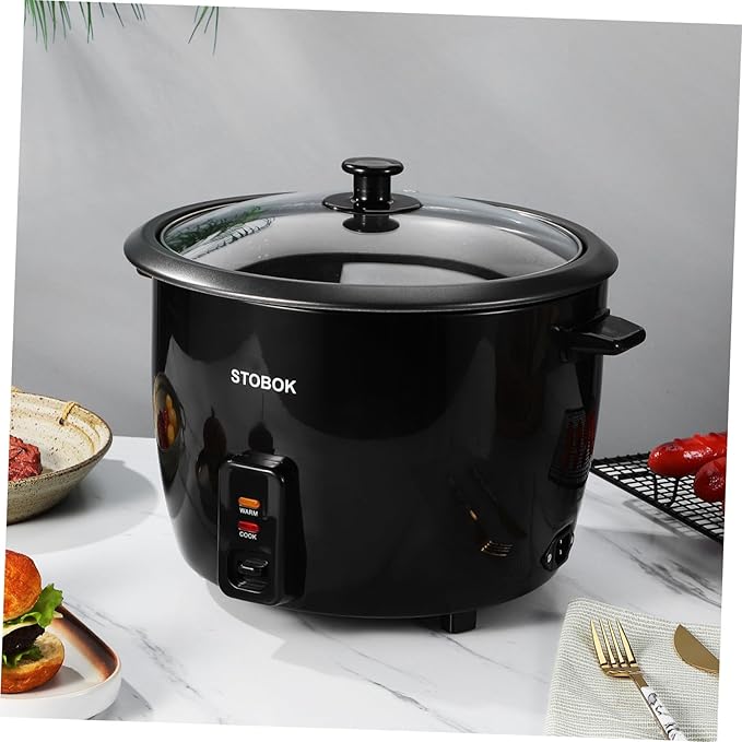 Compact Electric Rice Cooker with Clear Lid Grain Cooker for Rice Porridge Stews and Soup Space-saving Small Appliance with US Plug Auto Keep Warm Function for Dorms and Travel