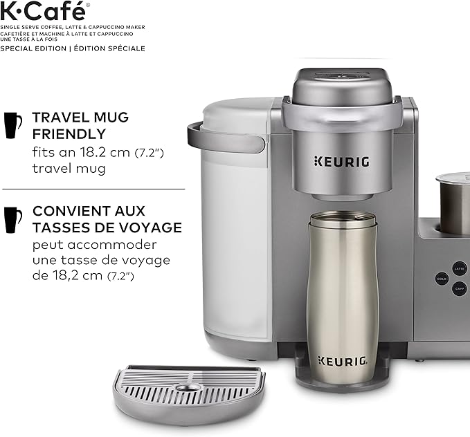 Keurig K-Café Special Edition Single Serve K-Cup Pod Coffee Latte and Cappuccino Maker with Milk Frother for Speciality Beverages Grey Keurig COFFEE_MAKER