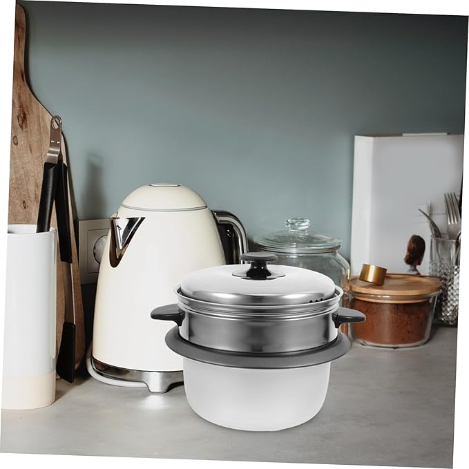 PRETYZOOM Non-stick Rice Cooker Inner Pot Capacity with Scale Design and Easy to Clean for Home and Dorm Cooking Includes Steamer Tray and Lid Random Style