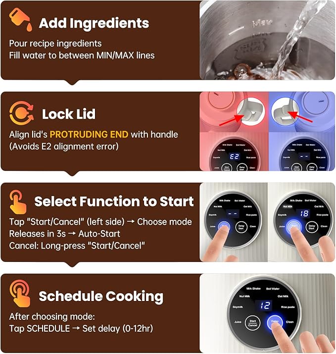 8 IN 1 Nut Milk Maker Machine 40OZ Capacity Homemade Almond Oat Coconut Plant Based Milks&amp Non Dairy Beverages Automatic Pure Copper Motor Soy Milk Maker Blender with Delay Start/Boil Water