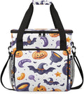Gothic Pumpkin Coffee Maker Carrying Bag Glowing Pumpkin Travel Storage Bag Compatible with K-Mini or K-Mini Plus Single Serve Coffee Brewer Carrying Case with Multiple Pockets &amp Shoulder Strap