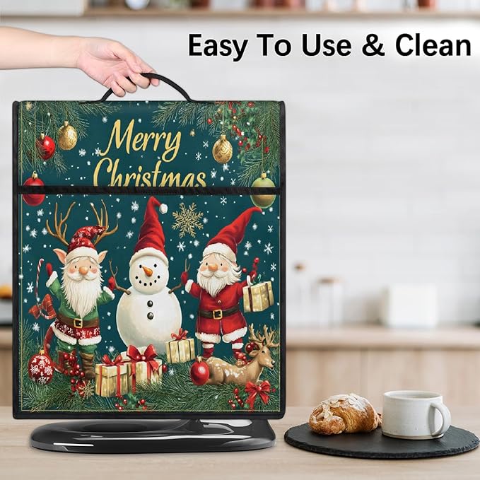 cfpolar Kitchen Aid Mixer Cover Compatible with 6-8 Quarts Christmas Santa Claus Snowman Stand Mixer Cover Kitchen Aid Mixers Accessories Appliance Organizer Bag Dust Covers with Zipper Pocket