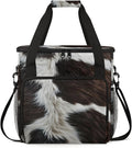 Cow Print Western Animals Coffee Maker Carring Bag Large Insulated Storage Organizer Case Tote Bags with Shoulder Strap for Travel Work Picnic