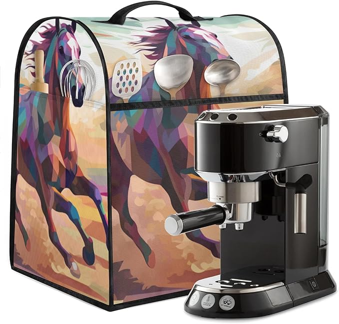 cfpolar Kitchen Aid Mixer Cover Compatible with 6-8 Quarts Painted Animal Horse Stand Mixer Cover Kitchen Aid Mixers Accessories Appliance Organizer Bag Dust Covers with Zipper Pocket