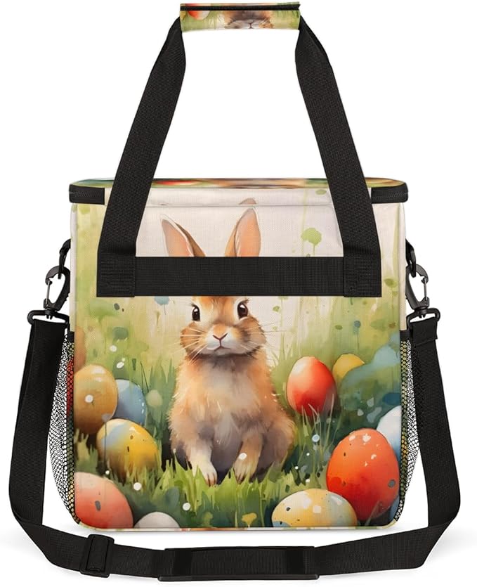 Easter Bunny Coffee Maker Carrying Bag Easter Egg Travel Storage Bag Compatible with K-Mini or K-Mini Plus Single Serve Coffee Brewer Carrying Case with Multiple Pockets &amp Shoulder Strap