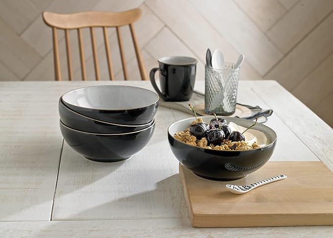 Denby Elements Black 4 Piece Dinnerware Set 406048552
