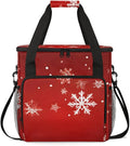 Xmas Snowflakes Coffee Maker Carrying Bag Dreamy Snowflakes Travel Storage Bag Compatible with K-Mini or K-Mini Plus Single Serve Coffee Brewer Carrying Case with Multiple Pockets &amp Shoulder Str