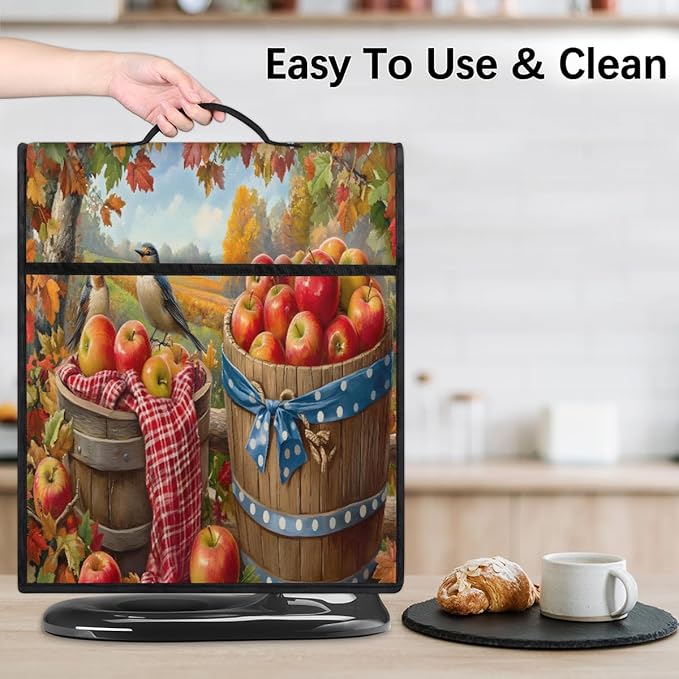 cfpolar Kitchen Aid Mixer Cover Compatible with 6-8 Quarts Autumn Apple Maple Leaves Bird Stand Mixer Cover Kitchen Aid Mixers Accessories Appliance Organizer Bag Dust Covers with Zipper Pocket