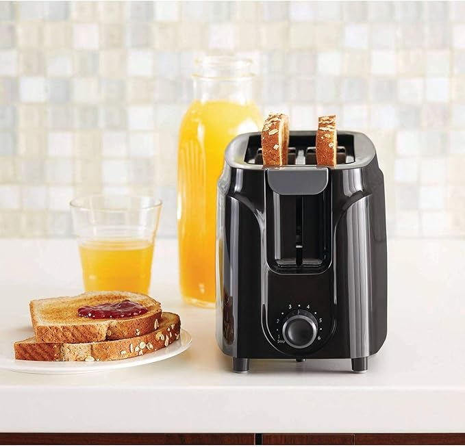 Mainstays 2-Slice Bread Black Toaster with Auto Shut Off