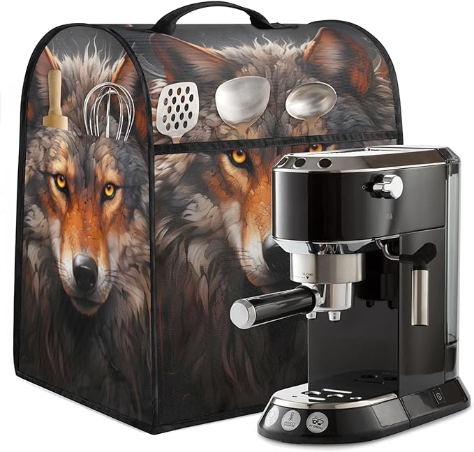 cfpolar Kitchen Aid Mixer Cover Compatible with 6-8 Quarts Retro Wolf Animal Stand Mixer Cover Kitchen Aid Mixers Accessories Appliance Organizer Bag Dust Covers with Zipper Pocket