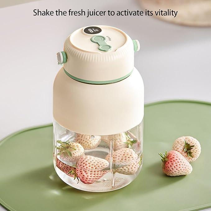 Stainless Steel Battery Display Electric Juicer Cup Rechargeable Blenders Travel Friendly Juices Maker Gym Smoothie Maker
