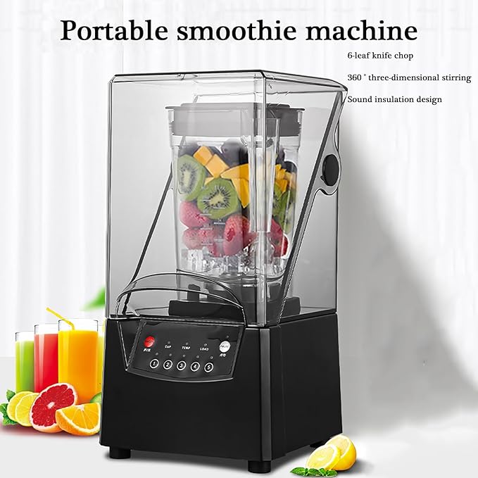 Blender Smoothie Maker Portable Blender with 5 Presets 17000RPM Shredded Ice With Hood Soundproof Smoothie Blender for Kitchen Milk Tea Coffee Dessert Leisure Shop