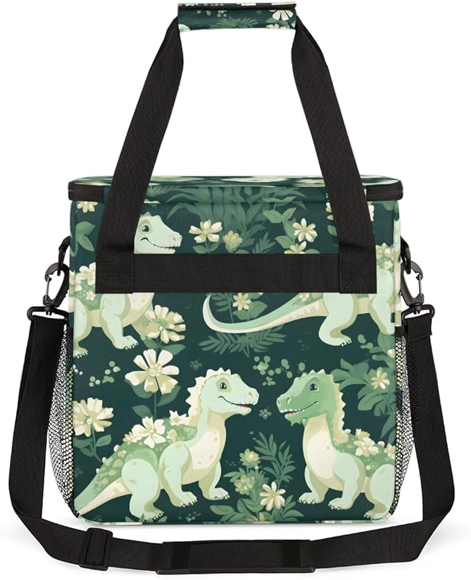 Cute Dinosaur Coffee Maker Carrying Bag Cartoon Dinosaur Travel Storage Bag Compatible with K-Mini or K-Mini Plus Single Serve Coffee Brewer Carrying Case with Multiple Pockets &amp Shoulder Strap