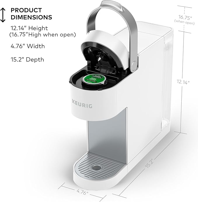 Keurig K-Slim Single Serve K-Cup Pod Coffee Maker Multistream Technology 3 Brew Sizes Slim and Sleek Design 46oz Removable Reservoir White