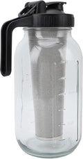 Cold Brew Coffee Maker Jar with Stainless Steel Filter Thick Glass Iced Coffee Pitcher Spout Lid Handle for Home Office Use Brew Overnight Dishwasher (2000ml)