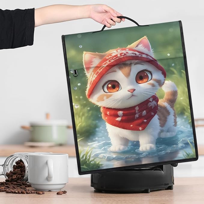 Kitchen Aid Mixer Cover Animal Cute Cat Stand Mixer Cover Compatible with 6-8 Quarts Stand Mixers Dust Covers with Zipper Pocket Foldable Washable Kitchen Aid Organizer Bag