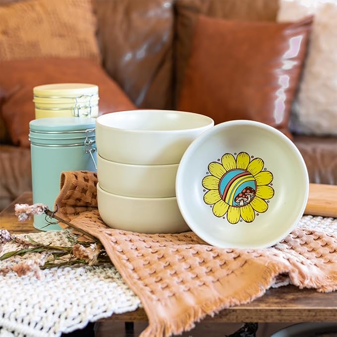 Everything Kitchens Modern Flat 16-Piece Dinnerware Set | Peace &amp Love (32-Piece Dinnerware Set | Terracotta)