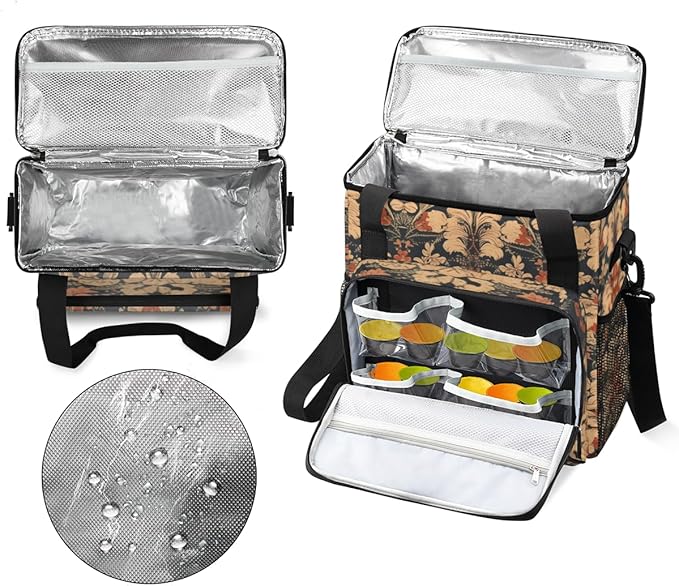Ethnic Artistic Grunge Coffee Maker Carrying Bag Floral Travel Storage Bag Compatible with K-Mini or K-Mini Plus Single Serve Coffee Brewer Carrying Case with Multiple Pockets &amp Shoulder Strap