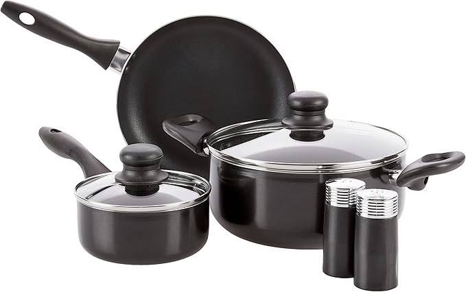 Gibson Home Back to Basics Nonstick Aluminum Cookware Set 59-Piece Black