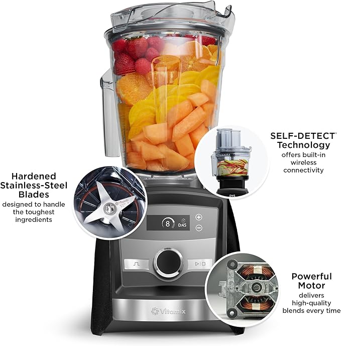 Vitamix A3300 Ascent Series Smart Blender Professional-Grade 64 oz. Low-Profile Container Black Diamond (Renewed)