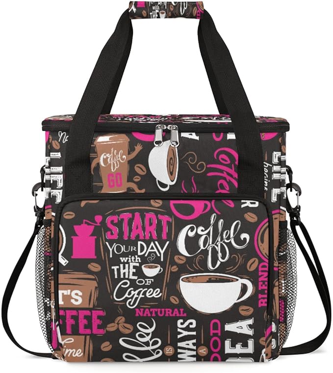 cfpolar Coffee Maker Storage Bag Waterproof Travel Carrying Storage Tote Bag Organizer Case Compatible with K-Mini or K-Mini Plus And Suitable for Other Accessories With Pockets for K-Cup Pods