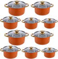 5 Sets Kitchen Cookware Sets: Stainless Steel Pots And Pans Cooking Pot With Saucepan Stockpot With Glass Lids For Most Stovetops