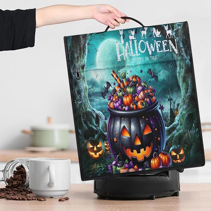 cfpolar Kitchen Aid Mixer Cover Compatible with 6-8 Quarts Halloween Bat Pumpkin Forest Stand Mixer Cover Kitchen Aid Mixers Accessories Appliance Organizer Bag Dust Covers with Zipper Pocket