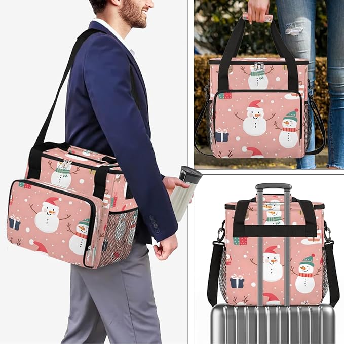 Christmas (582) Coffee Maker Carring Bag Travel Carrying Storage Tote Bag Compatible with Keurig K-Mini or K-Mini Plus Portable Single Serve Coffee Brewer Case with Pockets for K-cup Pods
