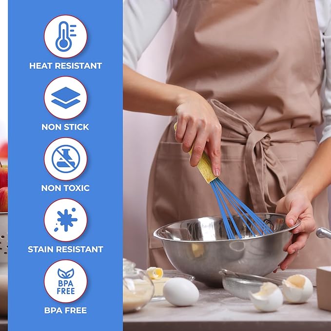 Kaluns 50 PCS Silicone Kitchen Utensils Set Complete Kitchen Set - 800°F Heat Resistant Non-Stick Premium Cooking Utensils W Wooden Handles - Can Opener Masher Turner Silicone Spatula Set