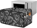 Coffee Graffiti Toaster Oven Cover Heavy Duty Heat-resistant Protective Case Faux Linen Polyester Protector with Handle &amp Pockets for Everyday Home Kitchens