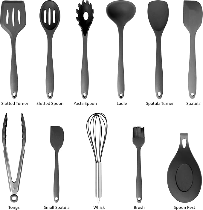 MegaChef Tool Cookware Utensil Set 12 Piece Black