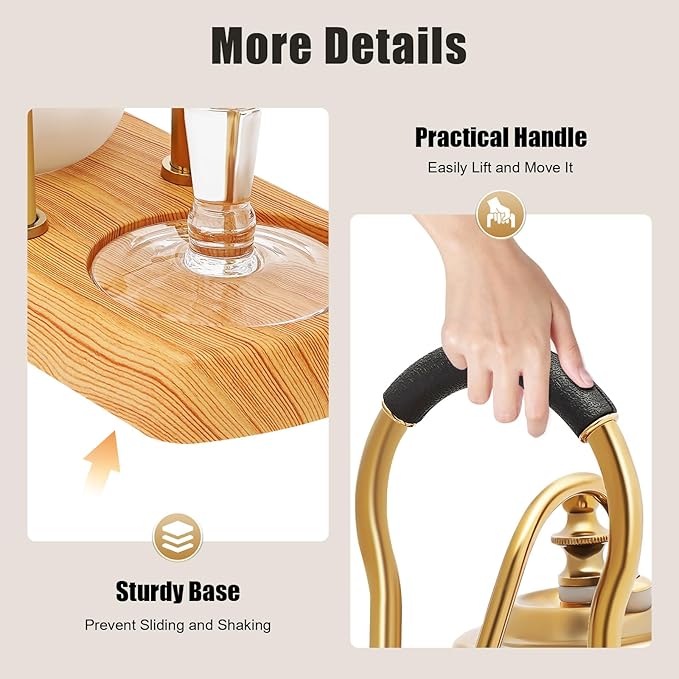 LYNICESHOP Golden Siphon Coffee Maker 400ml Borosilicate Glass Vacuum Brewer with Alcohol Burner Retro Gold Plated Design for Home &amp Cafe Use