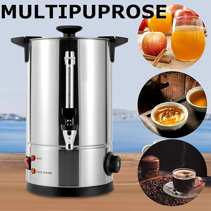 Industrial Coffee Maker Coffee Urns Premium Commercial Coffee Machine Large Stainless Steel Coffee Maker Automatic Coffee Brewing Thermostable Design (15L)