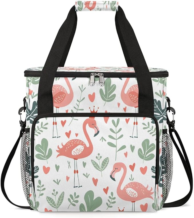 Floral Princess Flamingo Coffee Maker Travel Bag for K-Mini or K-Mini Plus Single Serve Coffee Brewer Portable Storage Tote Case for Tarvel