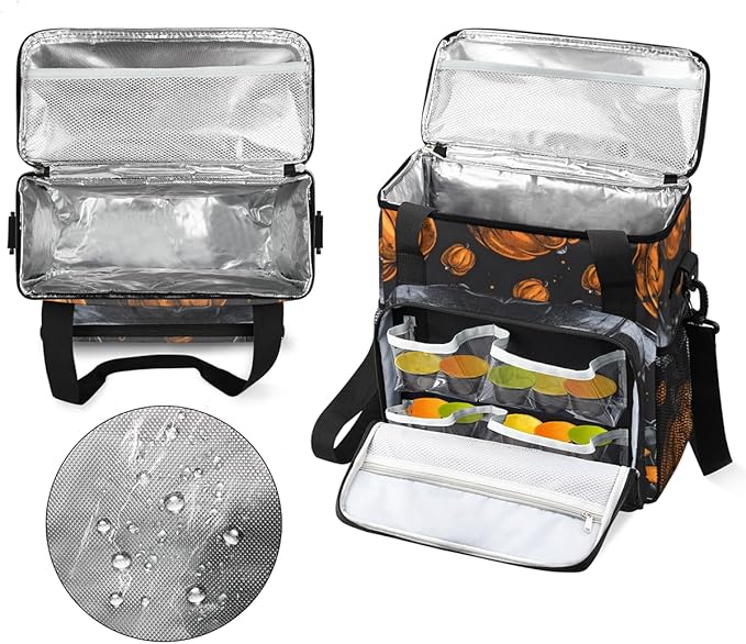 Watercolor Pumpkin Coffee Maker Carrying Bag Halloween Pumpkin Travel Storage Bag Compatible with K-Mini or K-Mini Plus Single Serve Coffee Brewer Carrying Case with Pockets &amp Shoulder Strap