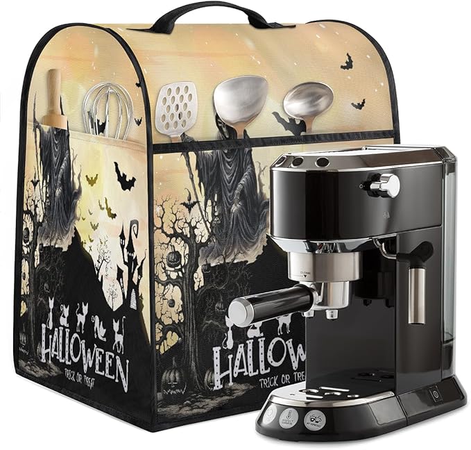 cfpolar Kitchen Aid Mixer Cover Compatible with 6-8 Quarts Halloween Grim Reaper Bat Stand Mixer Cover Kitchen Aid Mixers Accessories Appliance Organizer Bag Dust Covers with Zipper Pocket