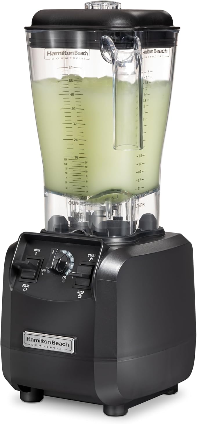 Hamilton Beach Commercial Fury High-Performance Blender 64 Ounce / 1.8 Liter Capacity 3 HP Motor NSF Certified HBH550R